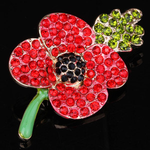 Fabrika Rhinestone gelincik çiçeği rozet broş unutmak diye hatırlama günü hatıra çiçekli broş broş yaka Pin festivali - Product Image 4