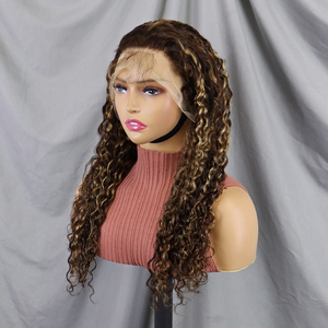 Pelucas de Cabello Humano 200% Natural, 22 Pulgadas, Ondas de Agua, Pelucas con Frente de Encaje P4/27, Peluca con Frente de Encaje Transparente 13x4 - Product Image 1