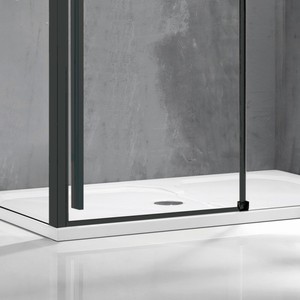 Kamalu KSA5000B 90x130 nero ABS cabina doccia porta scorrevole lato fisso rettangolo vassoio in alluminio doccia custodia per bagno - Product Image 5