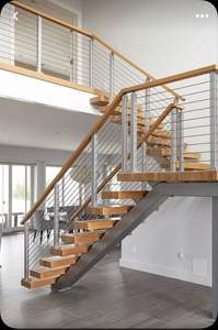 Prima House Villa u Hotel <span class=keywords><strong>Escalera</strong></span> Escaleras interiores Metal <span class=keywords><strong>con</strong></span> <span class=keywords><strong>madera</strong></span> Escaleras rectas <span class=keywords><strong>Escalera</strong></span> resistente a la corrosión - Product Image 3