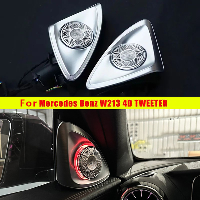 4D Rotating Tweeter 64 Color Ambient Light for Mercedes Benz E-Class W213 Plug and Play Car Interior Speaker Atmosphere Lamp