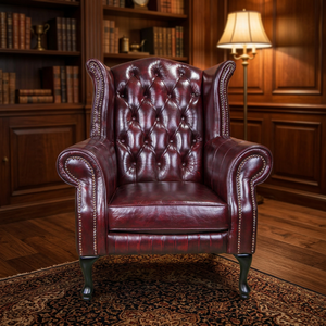 Chesterfield Wing <b>Chair</b> Sofa BAS9104 Living Room Classical Modern Furniture Leather Fabric Luxurious Elegant Malaysia - Product Image 3