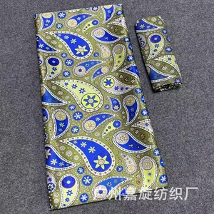 Vải Nhà Máy Tại Trung Quốc 4Y + 2Y Lụa Vải Kỹ Thuật Số In Ấn Dân Tộc Phong Cách Quần Áo Châu Phi Ren - Product Image 1