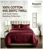 Parure de lit en coton uni, housse de couette 100% coton, drap de lit en coton uni, linge de lit en coton lisse pour un sommeil quotidien