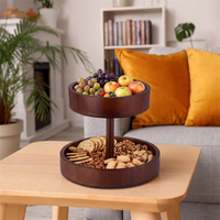 Corbeille à fruits ronde moderne en bois, panier à fruits en bois, support pour pain et légumes, organisateur pour comptoir de cuisine, dessert