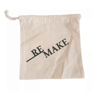 100 Pieces Canvas Cotton Dust Bag Custom Logo Jewelry Packaging Drawstring Pouch With Ribbon Dusty Bag Gift Bag - Product Image 6