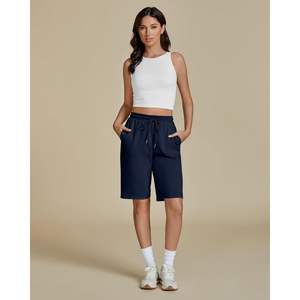 2025 femmes décontracté athlétique Bermuda Shorts XS taille pull-on sweat-short avec cordon et poches motif chaud mi-taille - Product Image 4