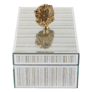 Scatola Decorativa Portaoggetti Moderna con Manico in Cristallo Dorato per Arredamento Casa, Ufficio, Bagno, Soggiorno - Product Image 3