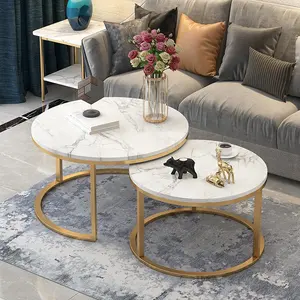 Современная мебель, роскошный золотой кофейный столик из спеченного камня, кофейный столик, мраморный журнальный столик