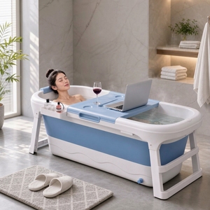 <span class=keywords><strong>Baignoire</strong></span> <span class=keywords><strong>pliable</strong></span> en plastique avec couvercle, mobile et portable, <span class=keywords><strong>baignoire</strong></span> multifonctionnelle pour adultes et bébés - Product Image 1