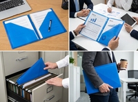 Paquete de 10 Carpetas de Plástico con Perforación de 3 Anillos, Tamaño Carta, con 2 Bolsillos, Personalizables con Logotipo, Venta al Por Mayor