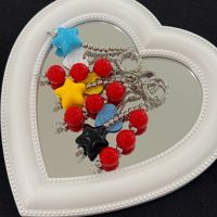 Vente en gros usine : Porte-clés à perles étoile, Breloque de sac à perles rondes rouges, Porte-clés avec pendentif cœur pour sacs à dos, sacs à main, étuis de téléphone pour filles, Cadeau