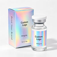 Emballage individuel pour flacons de 3 ml et 10 ml, flacons Pepti, étiquette holographique brillante pour flacon de 3 ml et boîte en papier