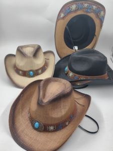 Sombrero de Vaquero Unisex de Paja Personalizado, Transpirable, con Ala Moldeable, para Viajes, Pesca, Estilo Occidental Texano - Product Image 3