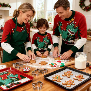 Nouveautés Hiver : Pulls Tricotés Famille Renne de Noël Parent-Enfant 100% Coton – Ensemble Décontracté à Motif Dessin Animé - Product Image 3