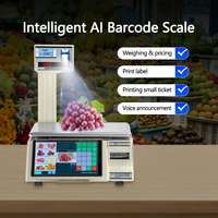Balance de table intelligente SOHE SHW-TMF66 avec impression de codes-barres, écran tactile en acier inoxydable, identification des objets, OEM, 3-30 kg