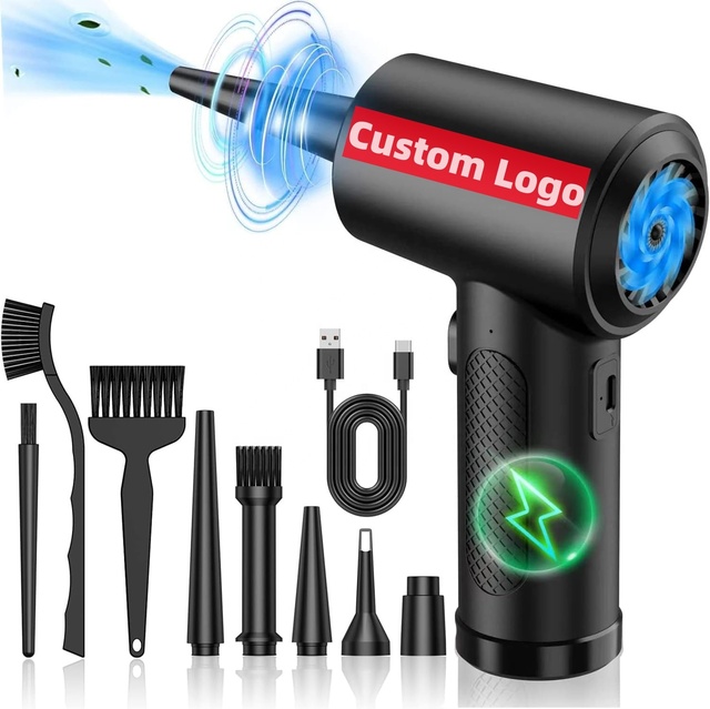 Electric Air Duster 51000RPM Brushless Cordless Compressed Cleaner Dust Air Blower Gun for PC Computer Keyboard Air Duster Gun