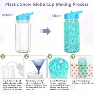 Hot Sell Bpa Free 10oz Pre-Drilled <b>Kids</b> Double Wall Acrylic <b>Snow</b> <b>Globe</b> Tumblers Boiling Water Applicable Bottle Flip Straw Plug - Product Image 4