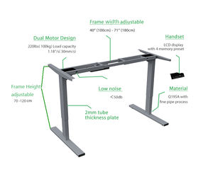 Most Popular in the Western Countries Popular Adjustable Height Electric Intelligent Office Work Smart Standing Desk - Product Image 4
