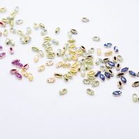 Vente en gros de matériel de broderie française marquise colorée multi-facettes cristal verre strass couture à la main perles strass