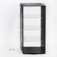 Présentoir promotionnel blanc de stockage noir coloré en couches présentoir de médicaments en acrylique carré d'affichage de nourriture personnalisé