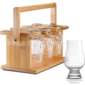 Wooden <b>Glass</b> Storage <b>Rack</b> With Handle Square Shape Desktop Draining <b>Rack</b> For Stemmed <b>Glasses</b> Kitchen Use - Product Image 1