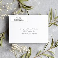 Étiquettes d'adresse de retour personnalisées en rouleau, autocollantes, pour mariage, entreprise, enveloppes postales