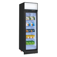 Refroidisseur d'affichage de supermarché distributeur automatique commercial porte en verre vitrine crème glacée congélateur vertical