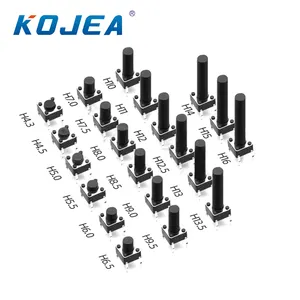 Kejian 6x6mm Trou traversant Type 6*6 Dip Tactile Switch SMD Tact Switch CE Acier Inoxydable 12V IP65 Sonoff Switch Symbole LED 50ma