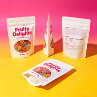 Sachet Doypack Personnalisé avec Logo et Fenêtre, Blanc Mat, Fermeture Ziplock, Qualité Alimentaire, Haute Résistance à l'Humidité pour Aliments pour Animaux, Bonbons, Chewing-gum