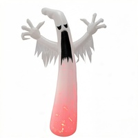 Décoration de jardin gonflable d'Halloween, fantôme hurlant avec projection de feu et éclairage LED, étanche, en polyester, prix usine, best-seller