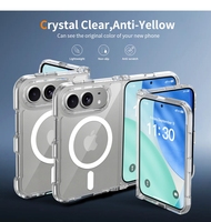 Étui de téléphone magnétique transparent et étanche pour iPhone Duo, coque transparente antichoc en TPU et PC, compatible avec la charge sans fil, idéal pour le sport