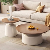 Table basse de luxe légère 2026, vente directe usine, style moderne et épuré pour la maison, table ronde crème de style italien pour salon