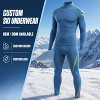 Ensemble de ski pour homme Alpine PRO, sous-vêtements thermiques respirants à séchage rapide, 2 pièces, col montant sans couture, manches longues, pour l'hiver