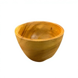 Bol en bois moderne fait main, artisanat en bois écologique, résistant au lave-vaisselle, plat de service, vaisselle décorative à grain naturel - Product Image 1