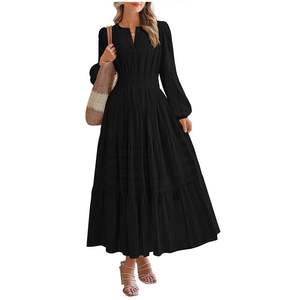 Falda de Moda para <span class=keywords><strong>Mujer</strong></span>, Otoño-Primavera 2025, Superventas, Cuello en V, con Volantes, Ajustada, de Manga Larga y Capas - Product Image 4