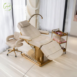 Muebles de Salón de Belleza de Lujo, Cama de Masaje de Spa con Base de Metal y Tapicería de Cuero PU, Adecuada para Salones de Belleza - Product Image 4