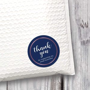 Factory hot sale adhesive butterfly beauiful 1.5 inch blue thank <span class=keywords><strong>you</strong></span> sticker - Product Image 5