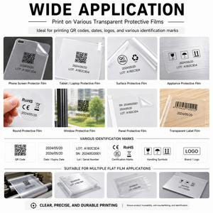 Film transparent en PVC PET pour imprimante jet d'encre UV, impression personnalisée de logo, motif, <span class=keywords><strong>image</strong></span>, code QR, code-barres, date, multicolore, rapide - Product Image 2