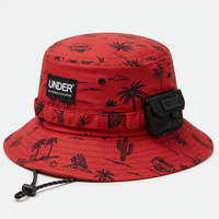 Chapeau Bob Tactique en Coton à Large Bord pour Homme avec Cordon, Idéal pour le Camping, la Randonnée, la Pêche et le Surf