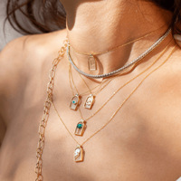 Dernière tendance 2025 cadeau femmes fournisseur bijoux de mode livraison directe ins verre transparent cocotier oeil pendentif collier