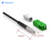 Connecteur en céramique de zircone SC/APC haute vitesse à forte résistance à la flexion, facile à raccorder au mur, pour câble optique de dérivation/rond
