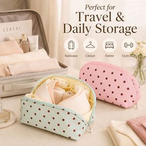 Petit sac de rangement pour soutien-gorge à motif de petits points, sac de voyage à fermeture éclair, organisateur de soutien-gorge, sac de protection pour femmes - Product Image 4