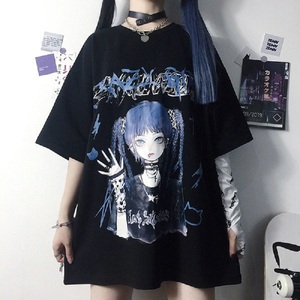 Summer <strong>Goth</strong> Female Tee Aesthetic Loose <strong>Women</strong> T-shirt Punk Dark Grunge Streetwear Ladies Gothic Top Tshirts Harajuku <strong>Clothes</strong> - Product Image 4