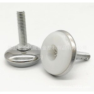 Adjustable Round Bottom Furniture <b>Leg</b> 28mm Diameter Iron And Plastic Screw On Feet <b>For</b> <b>Sofa</b> And Office Chairs - Product Image 3