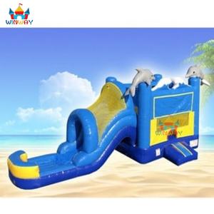 Castillo Inflable de PVC Comercial 2025, Modelo Delfín de Aguas Profundas, Combinado Húmedo y Seco, Fácil de Instalar, para 6-10 Personas, en Alquiler - Product Image 2