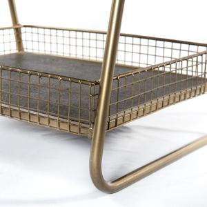 Vishwa Udhyog Modern 3 Tier Wire Basket Shelf Organizer Display <b>Rack</b> with Panel Design Rajasthan for Living Room <b>Kitchen</b> Counter - Product Image 4