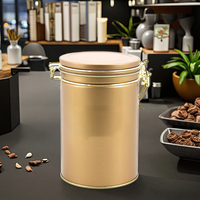 Boîte à thé hermétique de qualité alimentaire en or avec impression personnalisée, boîte ronde en métal pour l'emballage du thé en fer blanc