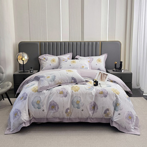 綿植物花柄デジタル印刷ワイドエッジ4個300tc環境にやさしい寝具セット - Product Image 6