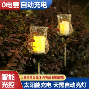 Luces Solares de Jardín, Vela LED con Base de Vidrio, Resistentes al Agua, Decoración para Patio Exterior - Product Image 3